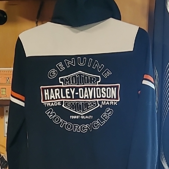 Harley-Davidson Black and White Zip-Up Jacket - Picture 4 of 4